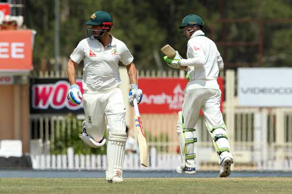 Marsh, Handscomb added an unbeateb 86 runs for the fifth wicket. Marsh, Handscomb added an unbeateb 86 runs for the fifth wicket.
