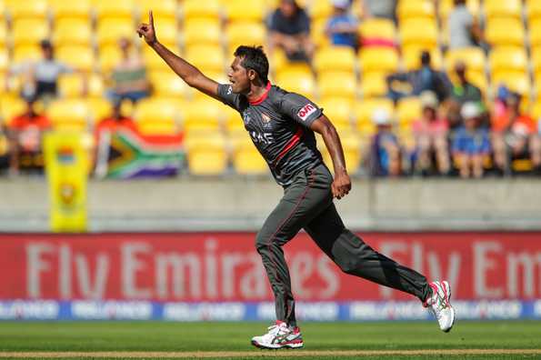 Amjad Javed returned with figures of 3 for 12 in four overs Amjad Javed returned with figures of 3 for 12 in four overs