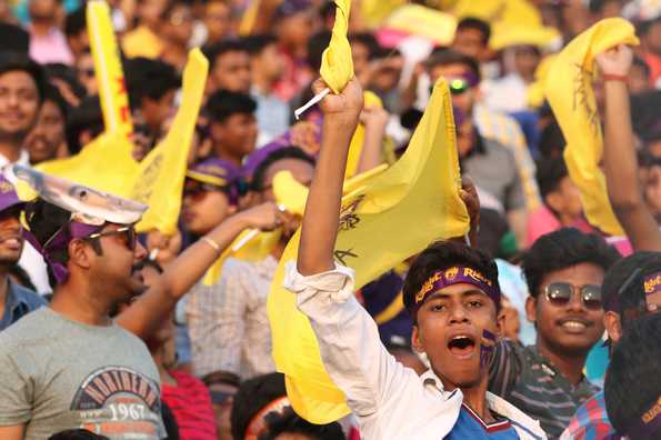 The huge crowd gathered in Eden Gardens got well behind their side The huge crowd gathered in Eden Gardens got well behind their side
