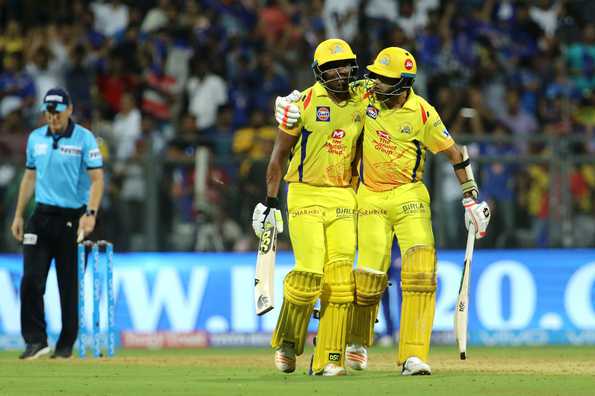 Bravo and Tahir celebrate a thrilling one-wicket victory in CSK's comeback game Bravo and Tahir celebrate a thrilling one-wicket victory in CSK's comeback game