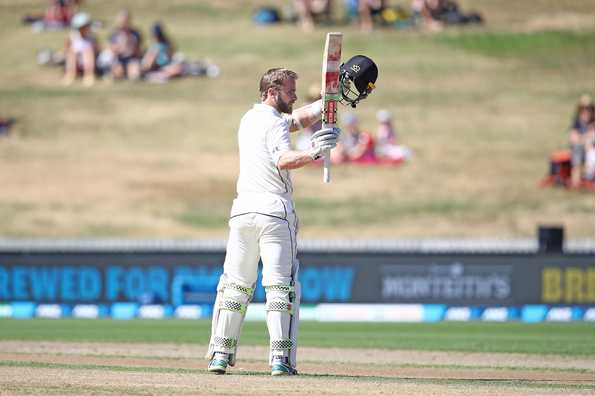 Williamson celebrates his second Test double hundred Williamson celebrates his second Test double hundred