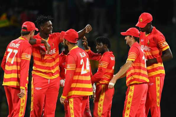 Zimbabwe's bowlers had enough to work with after 300+ runs on the board Zimbabwe's bowlers had enough to work with after 300+ runs on the board