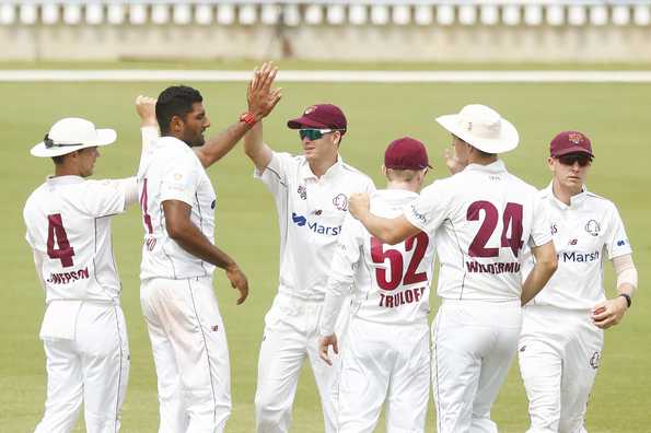 Gurinder Sandhu finished with figures of 5 for 65.