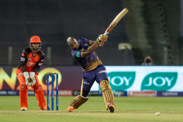 Russell struck an unbeaten 49 off 28 before bagging 3 for 22 Russell struck an unbeaten 49 off 28 before bagging 3 for 22