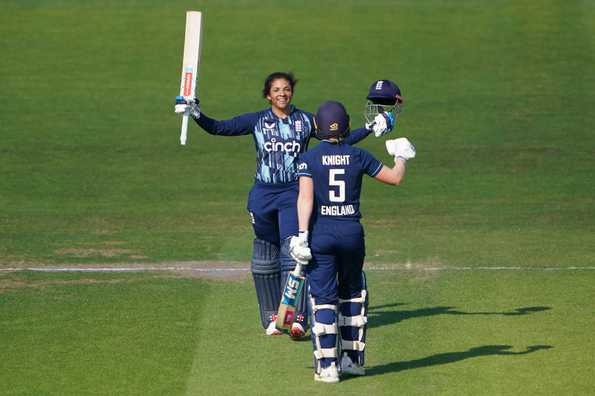 Led by Sophia Dunkley's maiden ODI century - a 93-ball 107 - England secured a second win on the bounce against South Africa, at the County Ground in Bristol Led by Sophia Dunkley's maiden ODI century - a 93-ball 107 - England secured a second win on the bounce against South Africa, at the County Ground in Bristol