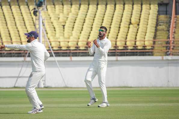 A fine all-round performance from Parth Bhut powered Saurashtra into the semis A fine all-round performance from Parth Bhut powered Saurashtra into the semis