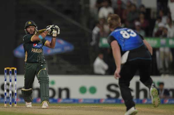 Shahid Afridi's quick-fire half-century powered Pakistan to a massive total. Shahid Afridi's quick-fire half-century powered Pakistan to a massive total.