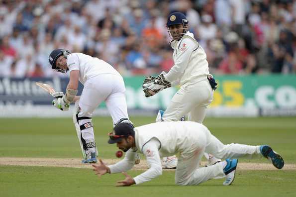 Sam Robson dropped by Kohli at leg slip Sam Robson dropped by Kohli at leg slip