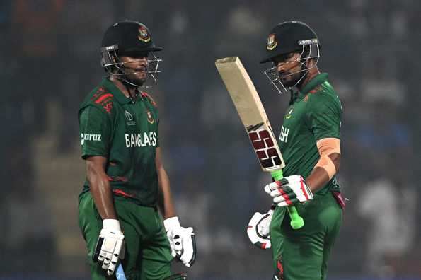 Shakib Al Hasan and Najmul Hossain Shanto put on 169 for the third wicket in the chase. Shakib Al Hasan and Najmul Hossain Shanto put on 169 for the third wicket in the chase.