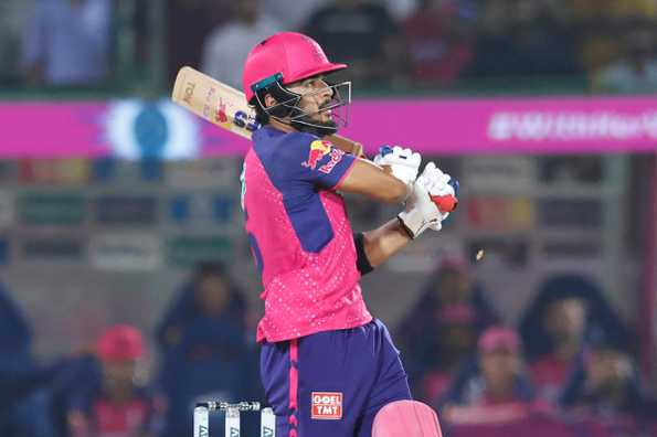 Parag went from a run-a-ball 26 to 45-ball 84* to help RR post a competitive 185. Parag went from a run-a-ball 26 to 45-ball 84* to help RR post a competitive 185.