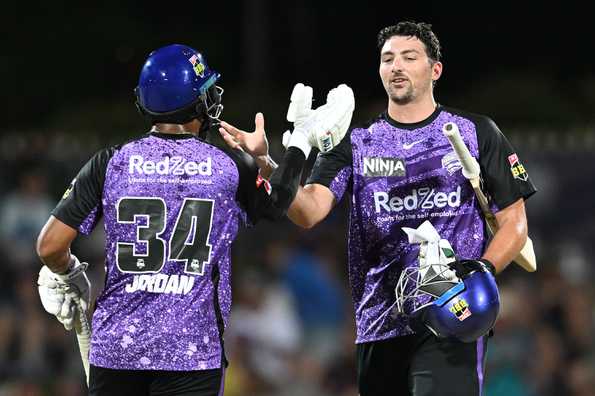 Tim David starred in Hurricanes' fifth win with an unbeaten 68 off 38 Tim David starred in Hurricanes' fifth win with an unbeaten 68 off 38