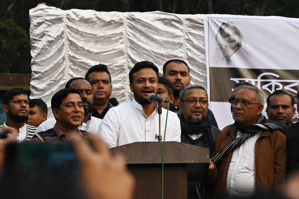 File Photo: Shakib Al Hasan with the Awami League. File Photo: Shakib Al Hasan with the Awami League.