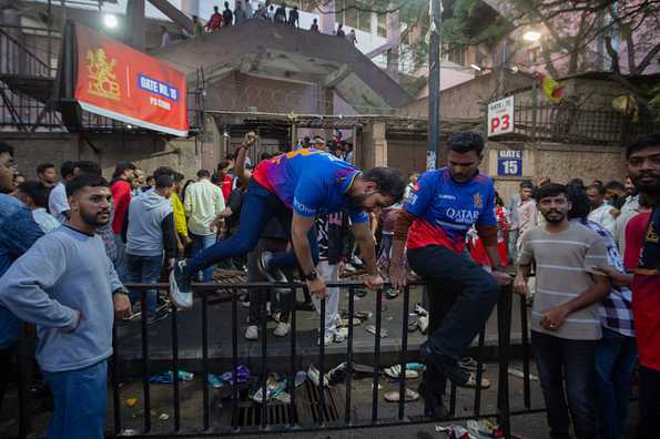 11 people died in a stampede-like situation near the Chinnaswamy stadium in Bengaluru when they flocked to the venue for RCB's trophy celebrations 11 people died in a stampede-like situation near the Chinnaswamy stadium in Bengaluru when they flocked to the venue for RCB's trophy celebrations