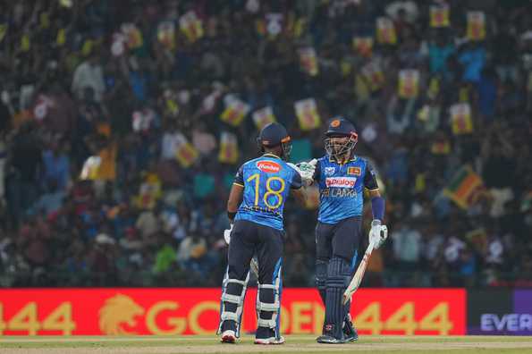 Nissanka and Kusal Mendis enroute to their 78-run stand in just 4.3 overs Nissanka and Kusal Mendis enroute to their 78-run stand in just 4.3 overs