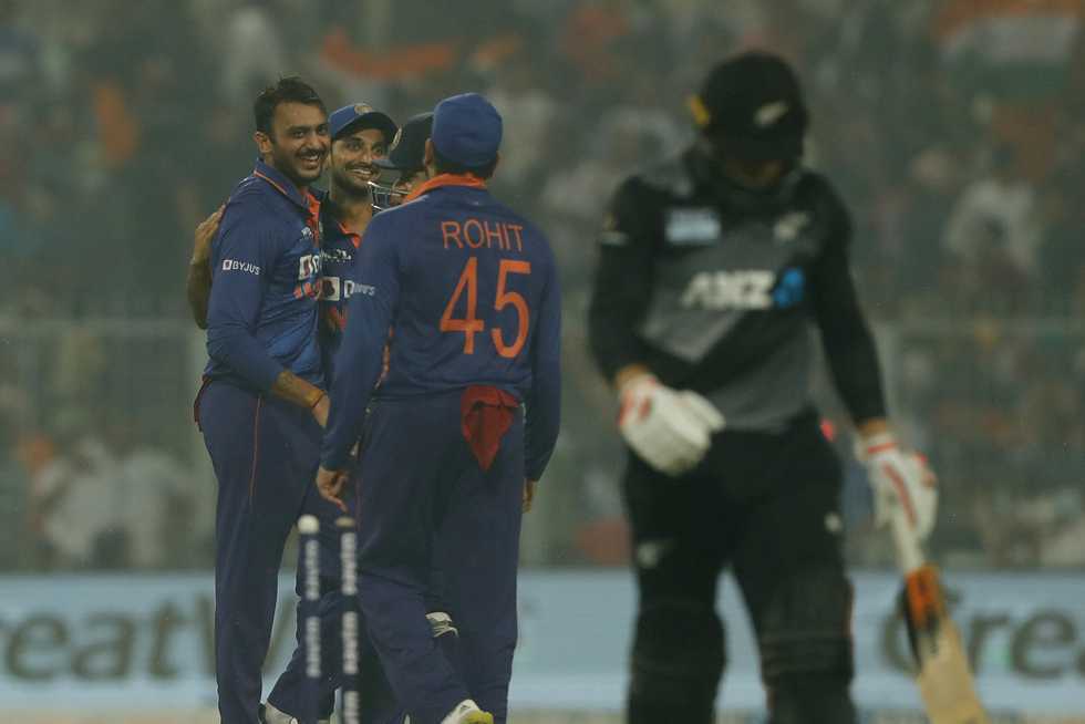 Axar Patel finished with figures of 3 for 9.