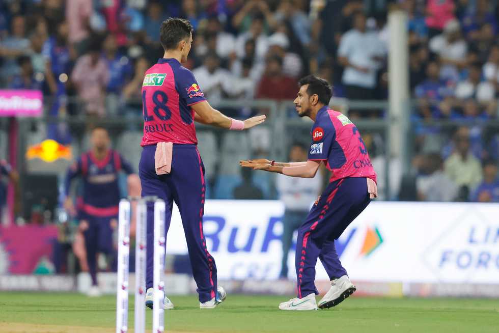 Trent Boult and Yuzvendra Chahal bagged three wickets apiece against MI at Wankhede Trent Boult and Yuzvendra Chahal bagged three wickets apiece against MI at Wankhede