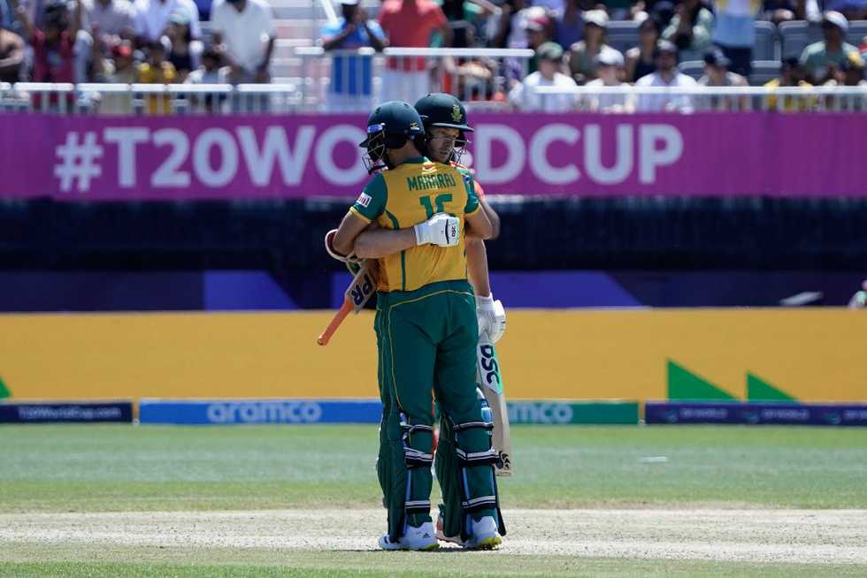 David Miller embraces Keshav Maharaj after taking South Africa over the line David Miller embraces Keshav Maharaj after taking South Africa over the line